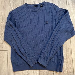 Izod Crewneck Knit Sweater Blue 100% Cotton Men's Size medium